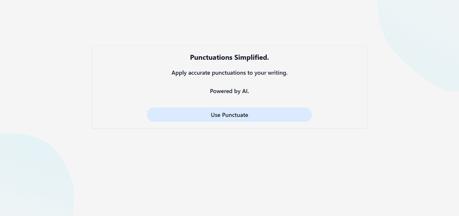 Punctuate landing page picture